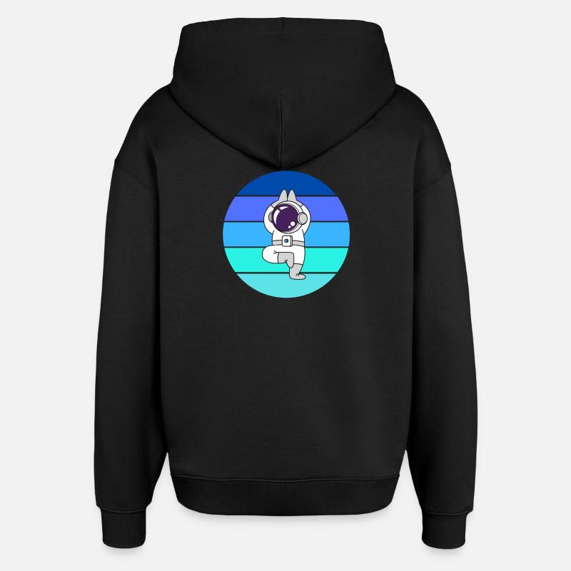 astronaut, flying rocket space - Oversized Unisex Hoodie by Stanley/Stella - black