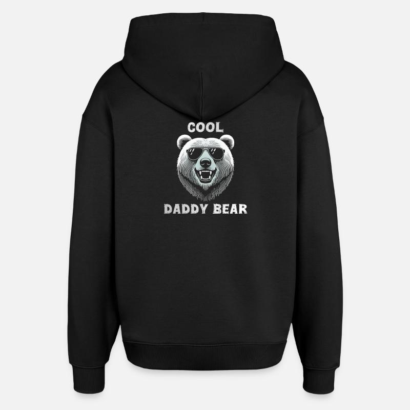 Cool daddy bear head with sunglasses - Oversized Unisex Hoodie by Stanley/Stella - black