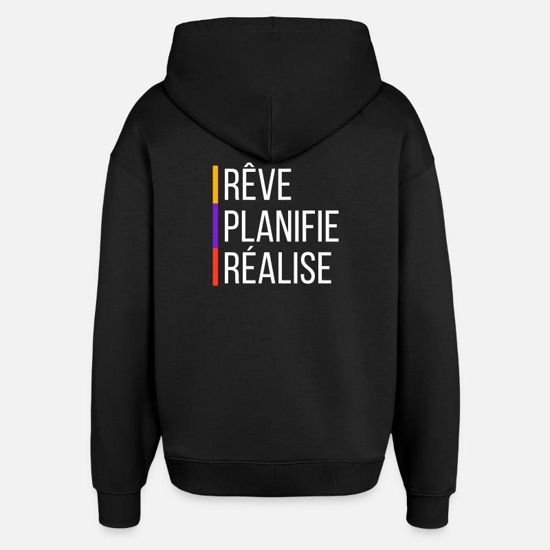Citation de Motivation - Sweat à capuche unisexe Stanley/Stella Oversized - noir