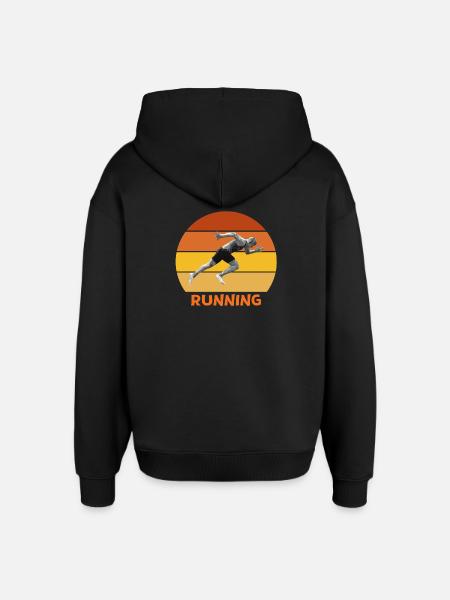 athletics, sprint, running - Oversized Unisex Hoodie by Stanley/Stella - black