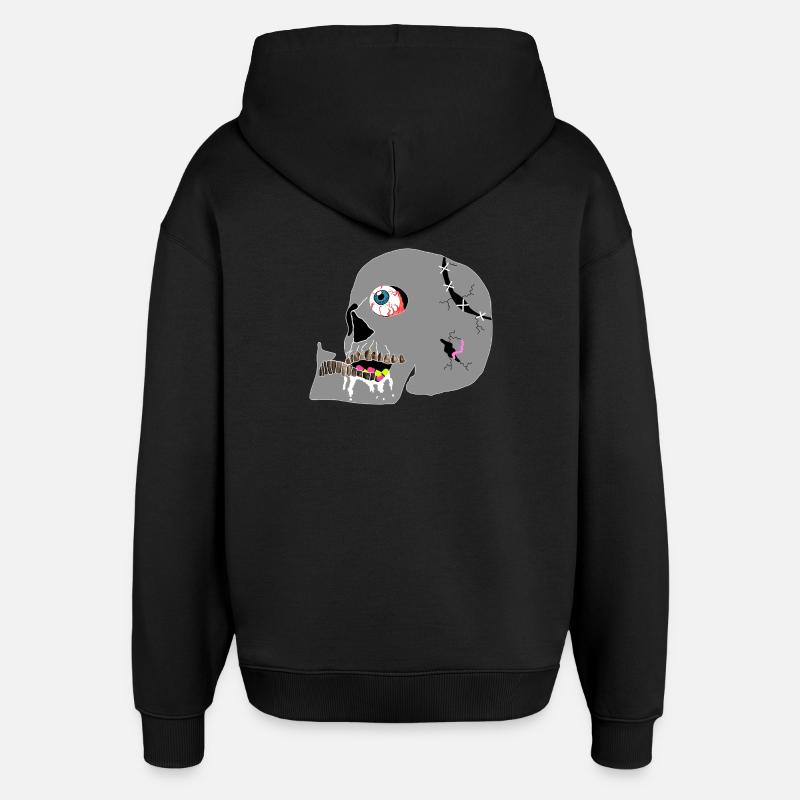 crâne - Sweat à capuche unisexe Stanley/Stella Oversized - noir