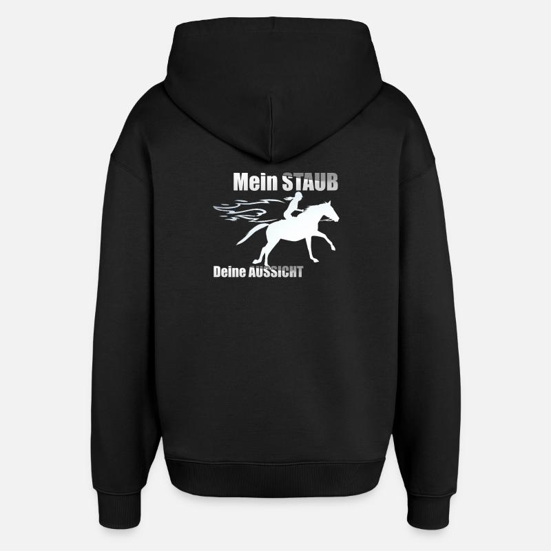 Cavalière au galop drôle - Sweat à capuche unisexe Stanley/Stella Oversized - noir