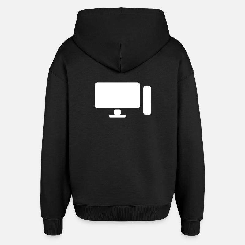 Minimal PC Setup Icon – Gamer Design - Oversized Unisex Hoodie von Stanley/Stella - Schwarz