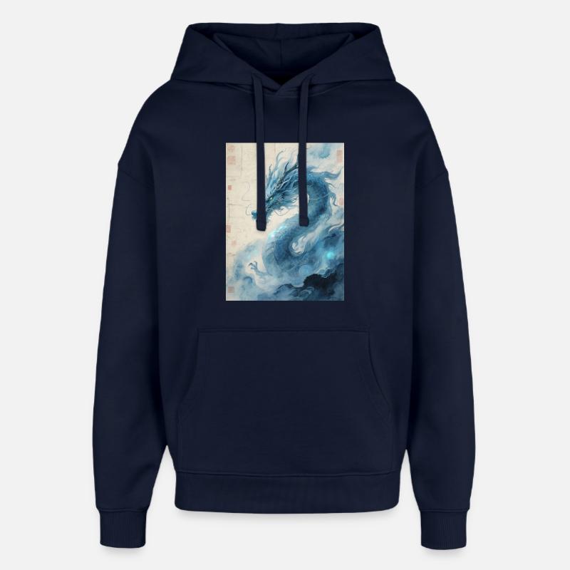 Der Erste Wind: Blauer Drache – Wiederbelebung - Oversized Unisex Hoodie von Stanley/Stella - Navy