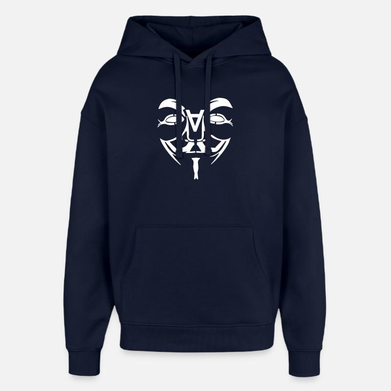 Anonymous Design Face with A - Oversized Unisex Hoodie by Stanley/Stella - navy