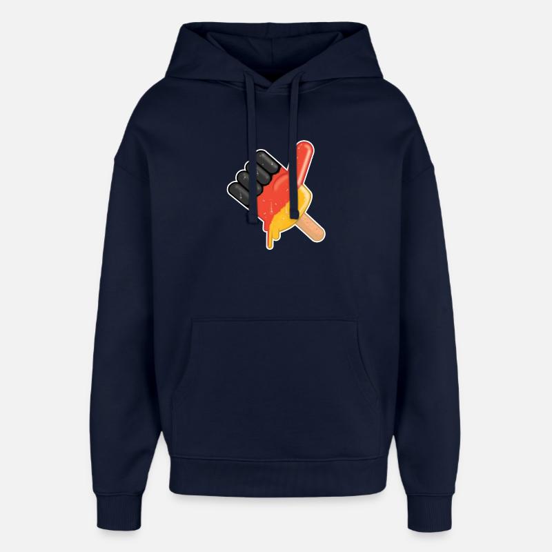 popsicles Finger "comme" l'Allemagne - Sweat à capuche unisexe Stanley/Stella Oversized - marine