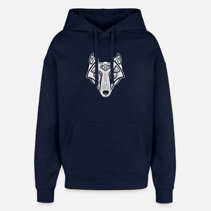 Viking Wolf blanc transparent - Sweat à capuche unisexe Stanley/Stella Oversized - marine