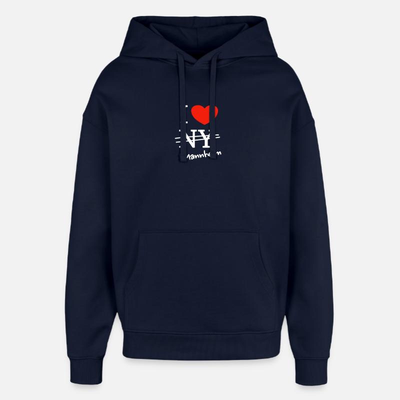J'adore Mannheim - Sweat à capuche unisexe Stanley/Stella Oversized - marine
