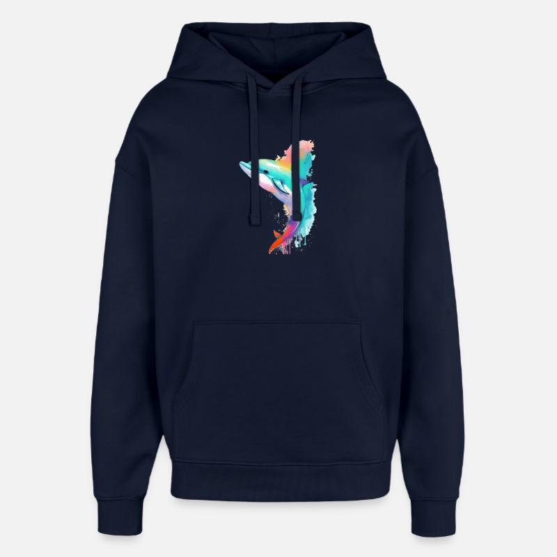 Dauphin - Sweat à capuche unisexe Stanley/Stella Oversized - marine