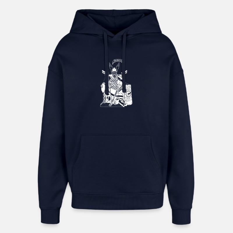 Odin sur le trône blanc - Sweat à capuche unisexe Stanley/Stella Oversized - marine