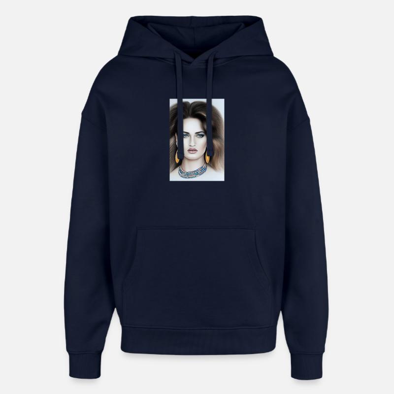 Frau mit Schmuck - Oversized Unisex Hoodie von Stanley/Stella - Navy