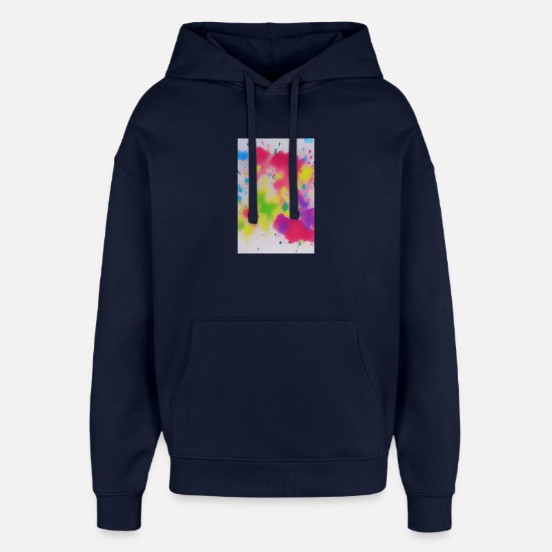 Bunte Farbspritzer - Oversized Unisex Hoodie von Stanley/Stella - Navy
