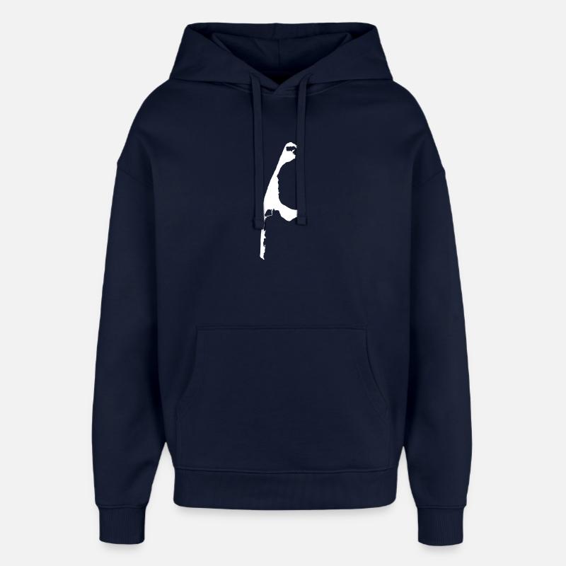Contour Sylt blanc - Sweat à capuche unisexe Stanley/Stella Oversized - marine