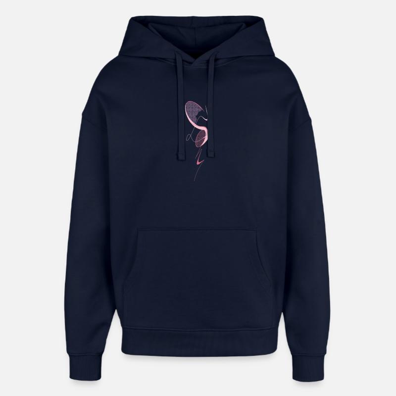 Élégance rose - Sweat à capuche unisexe Stanley/Stella Oversized - marine