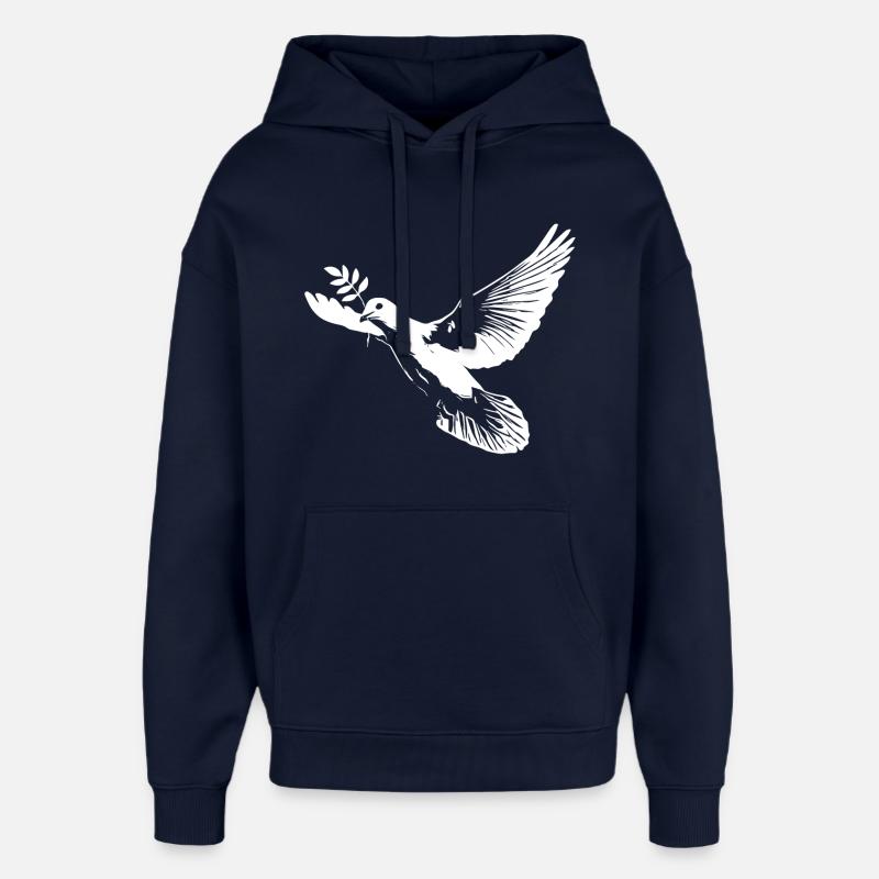 Colombe blanche de la paix - Sweat à capuche unisexe Stanley/Stella Oversized - marine