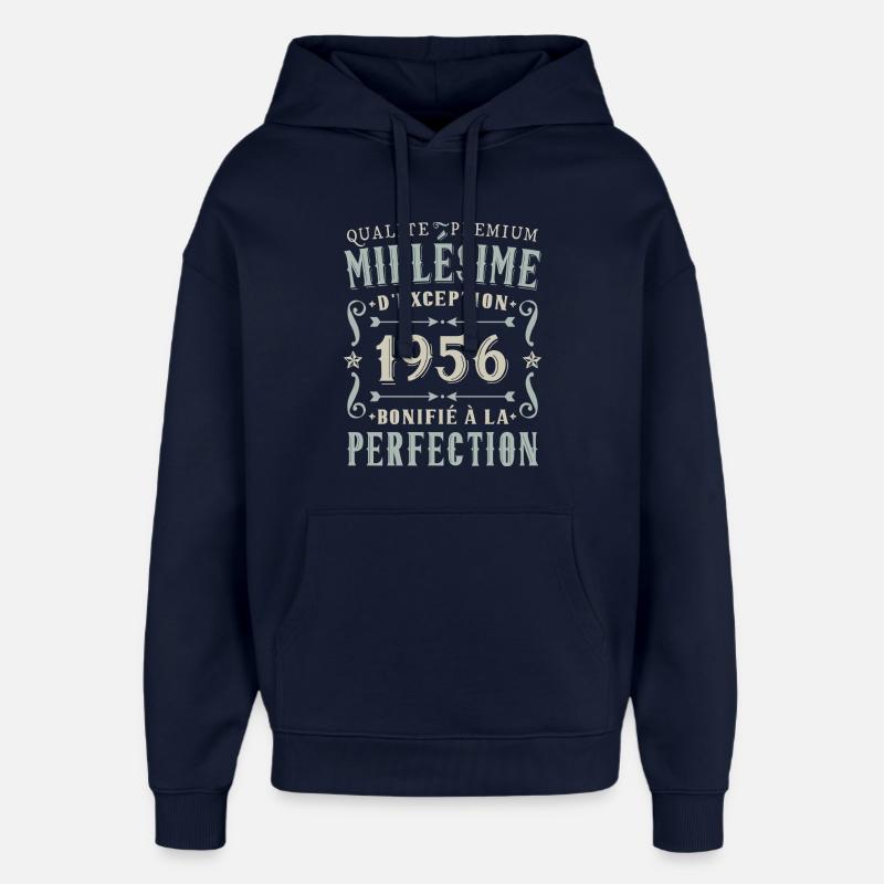 Anniversaire 70 Ans, Millésime 1956 - Sweat à capuche unisexe Stanley/Stella Oversized - marine