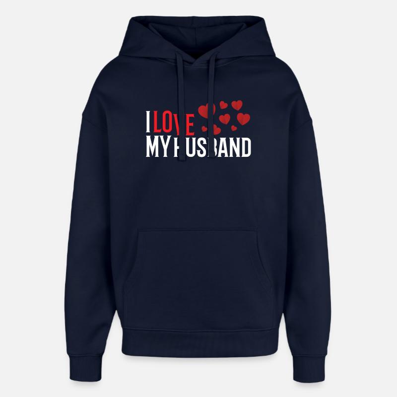 J'aime mon mari - Sweat à capuche unisexe Stanley/Stella Oversized - marine