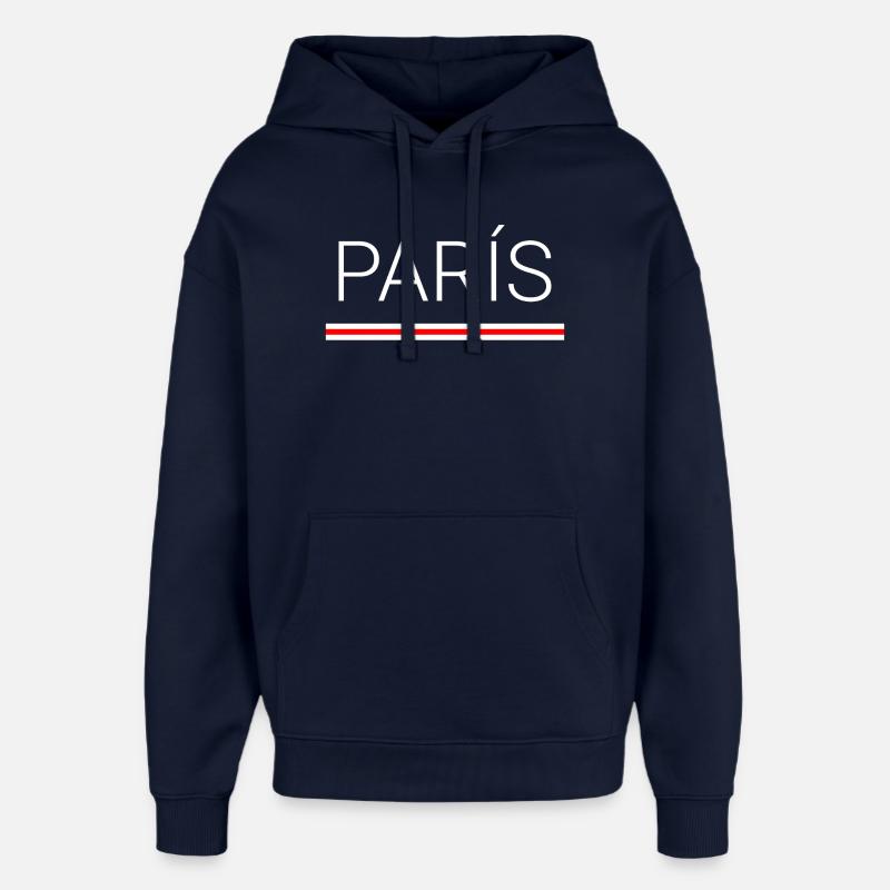 Paris (Paris) - Sweat à capuche unisexe Stanley/Stella Oversized - marine