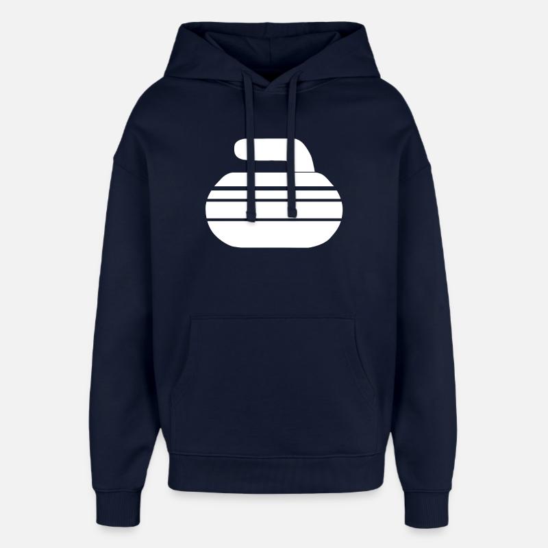 Pierre de curling - Sweat à capuche unisexe Stanley/Stella Oversized - marine