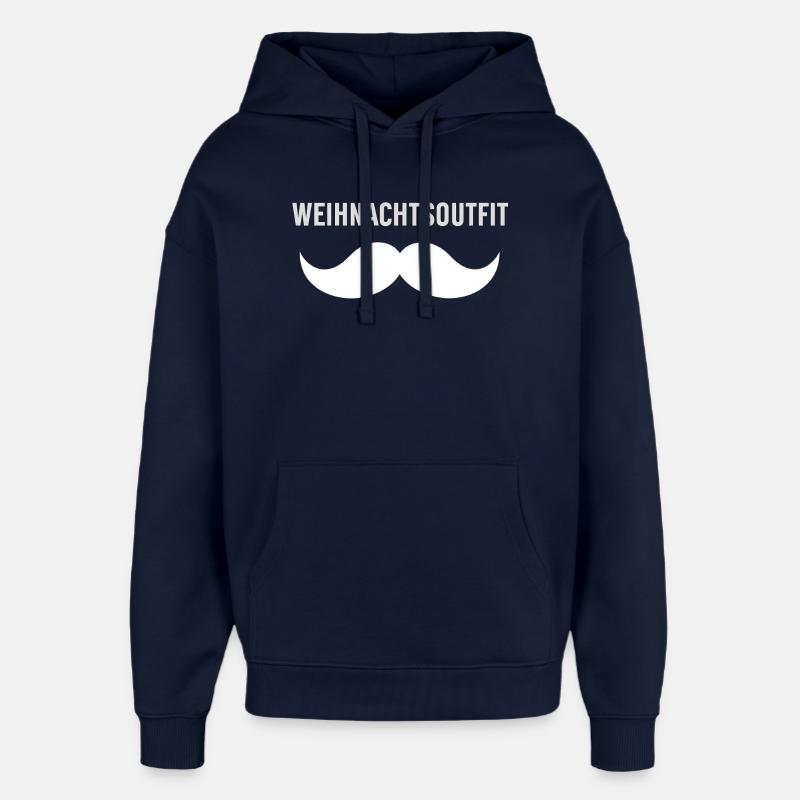 Weihnachtsoutfit mit Schnurrbart - Oversized Unisex Hoodie von Stanley/Stella - Navy