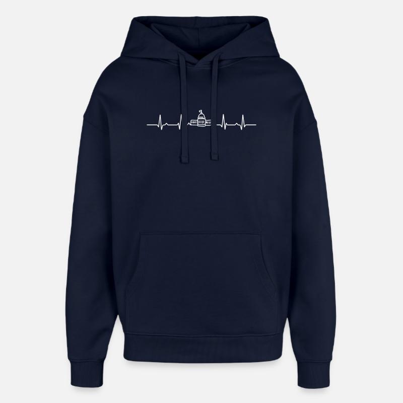 Capitol Pulse Skyline - Sweat à capuche unisexe Stanley/Stella Oversized - marine