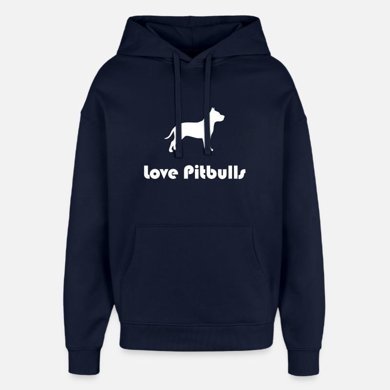love pitbulls - Sweat à capuche unisexe Stanley/Stella Oversized - marine