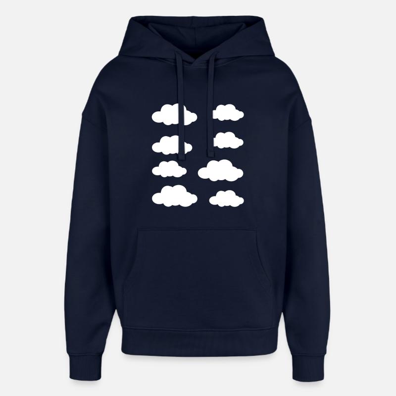 Nuages blancs - Sweat à capuche unisexe Stanley/Stella Oversized - marine