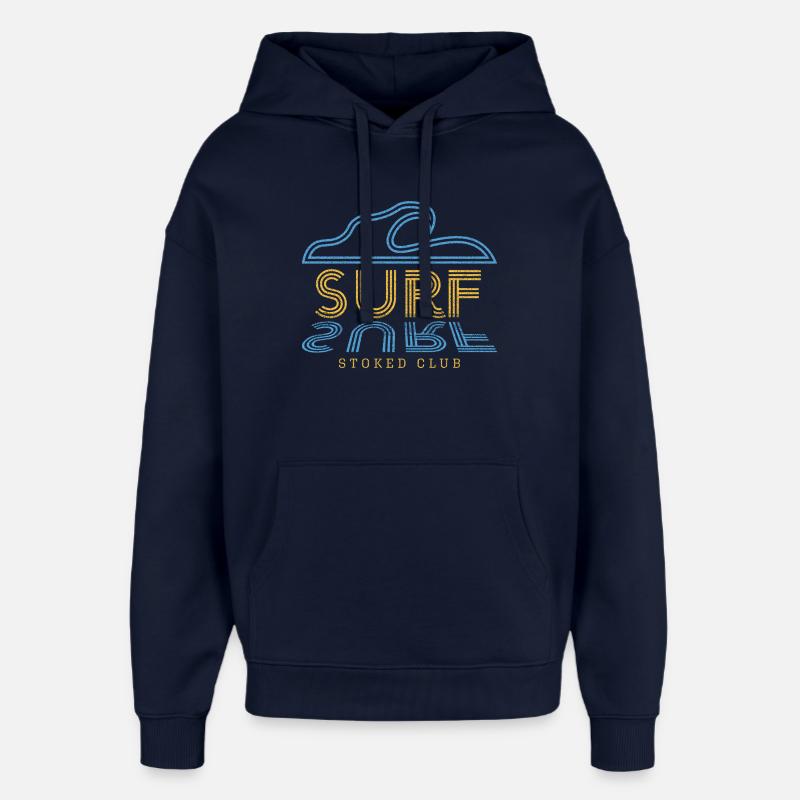 Surf Stoked Club - Vague de surf - Sweat à capuche unisexe Stanley/Stella Oversized - marine