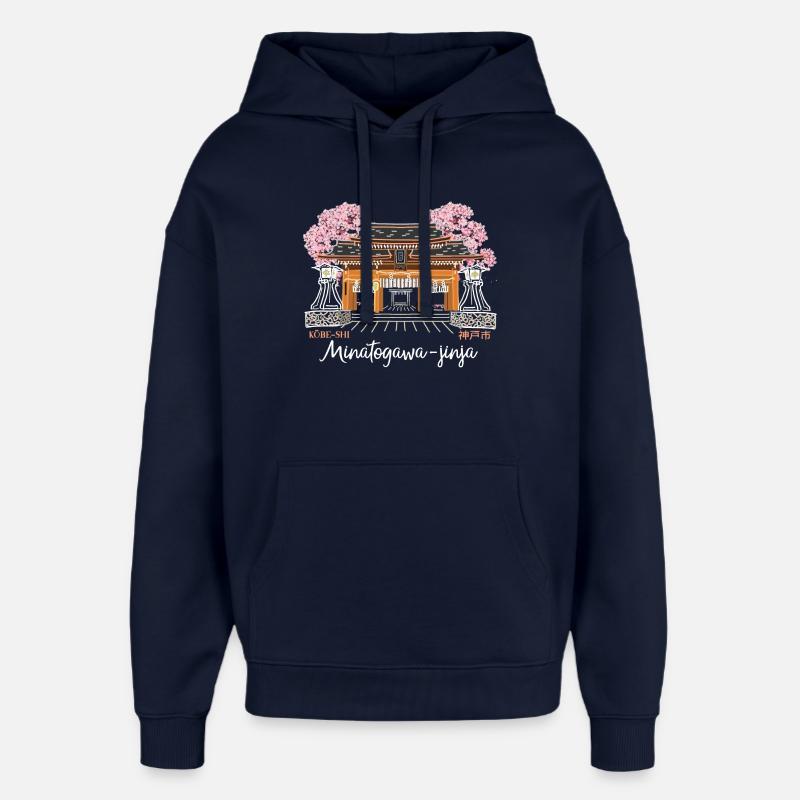 Kobe, Japon, Minatogawa-jinja, Kansai, Dessin - Sweat à capuche unisexe Stanley/Stella Oversized - marine