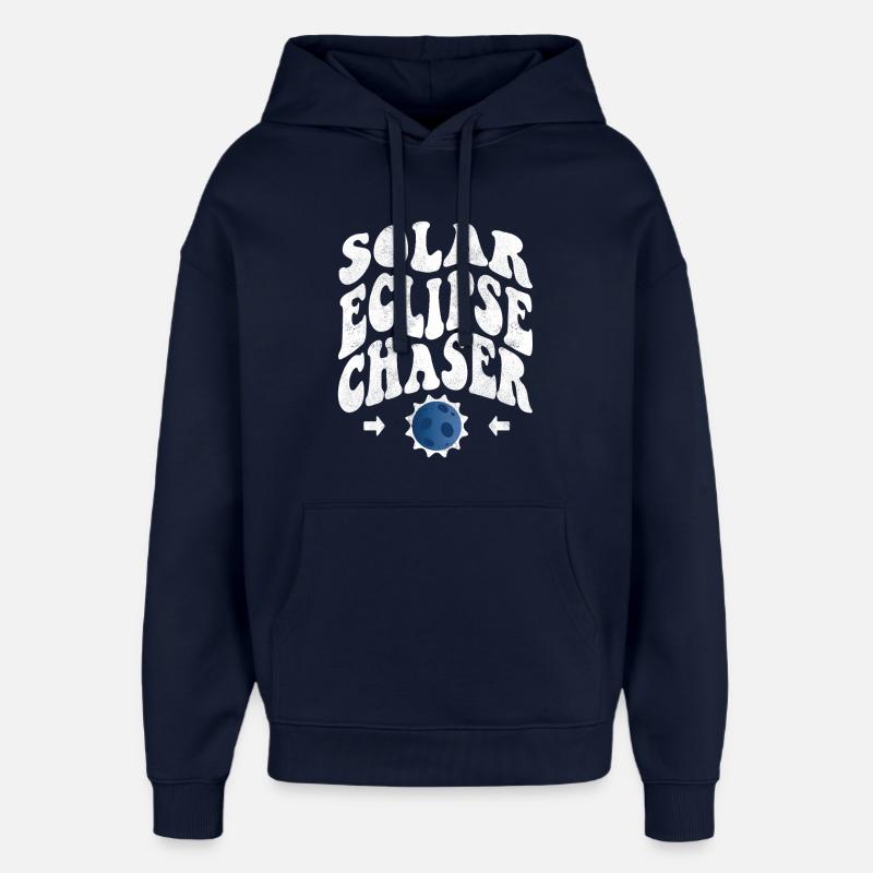 Solar eclipse chaser white - Oversized Unisex Hoodie by Stanley/Stella - navy