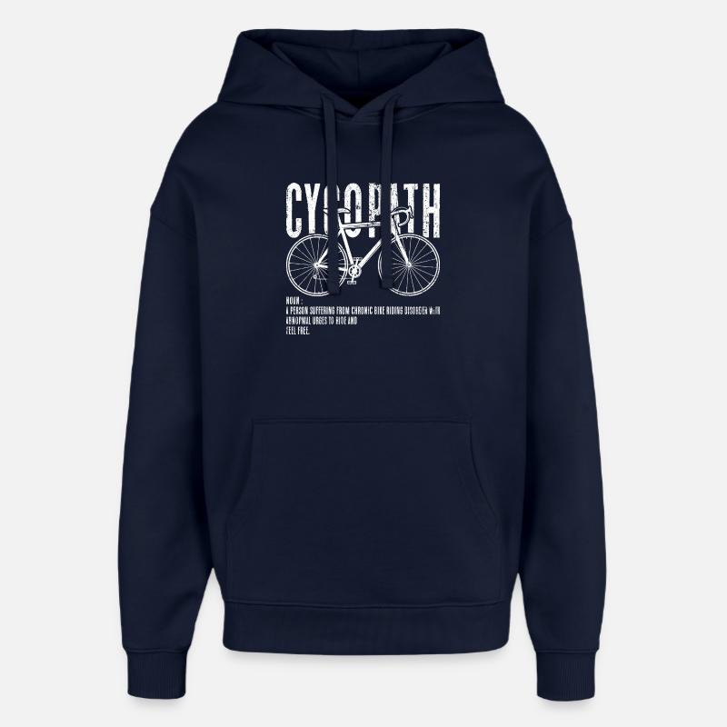 Silhouette de vélo cyclopathe - Sweat à capuche unisexe Stanley/Stella Oversized - marine