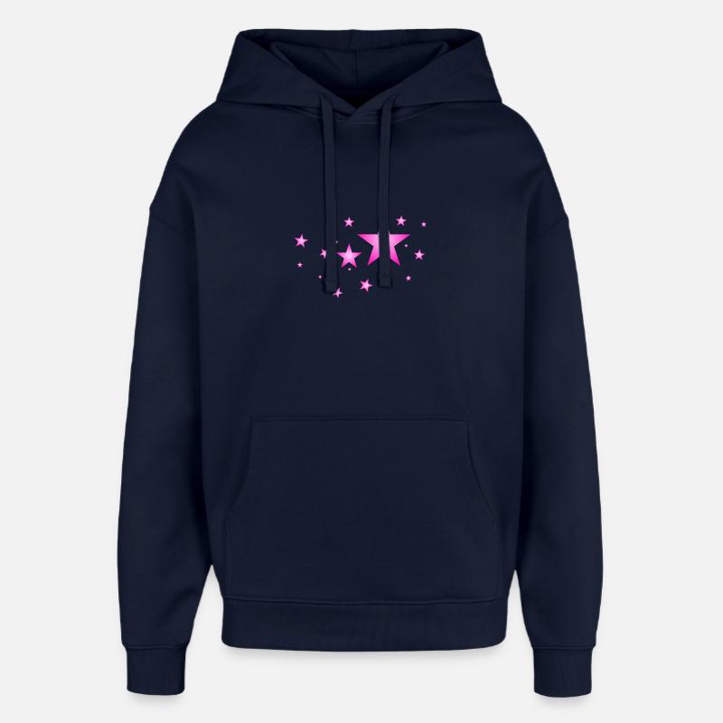 Étoiles en rose - Sweat à capuche unisexe Stanley/Stella Oversized - marine