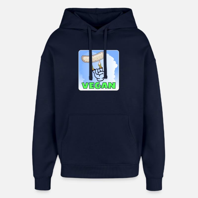 SAUCISSE VÉGÉTALIENNE - EAT ZOMBIE - Sweat à capuche unisexe Stanley/Stella Oversized - marine