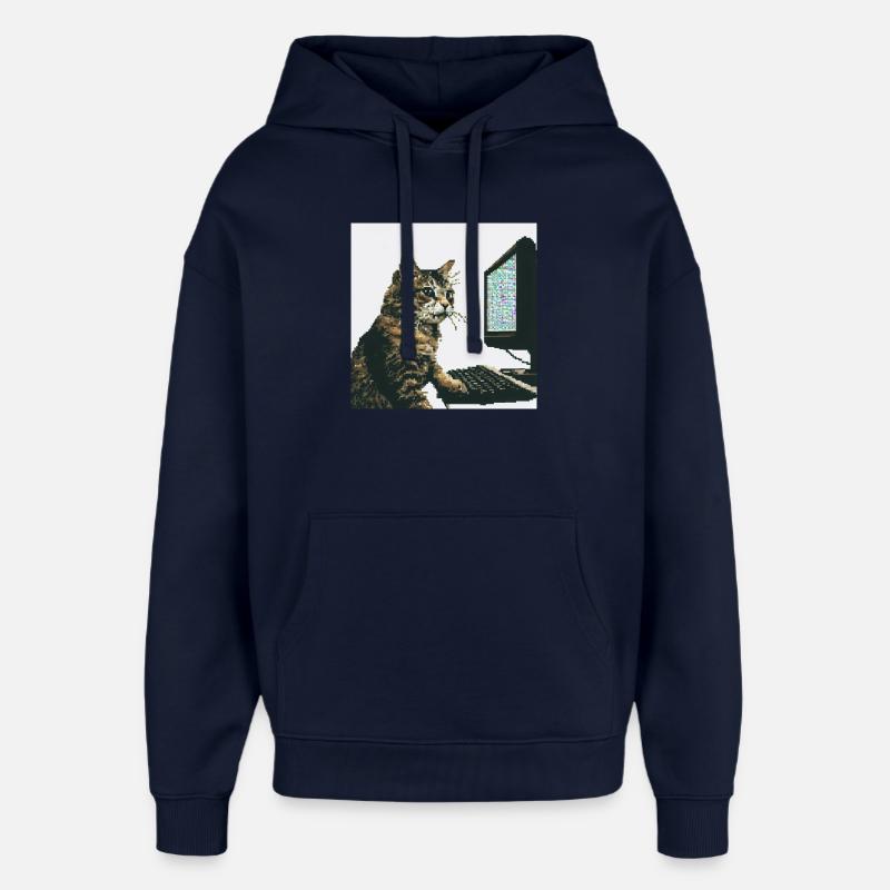 Pixelhackercat - Oversized Unisex Hoodie von Stanley/Stella - Navy