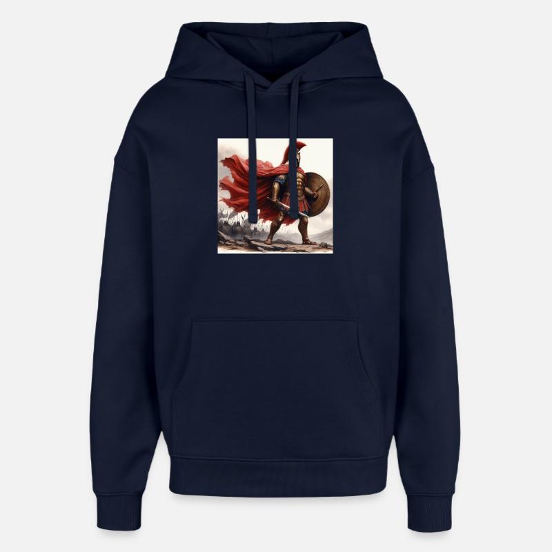 Aquarelle d’hoplite spartiate - Sweat à capuche unisexe Stanley/Stella Oversized - marine