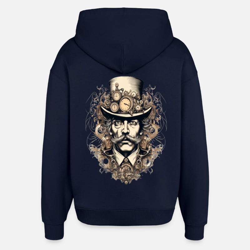 Steampunk Gentleman avec des montres - Sweat à capuche unisexe Stanley/Stella Oversized - marine