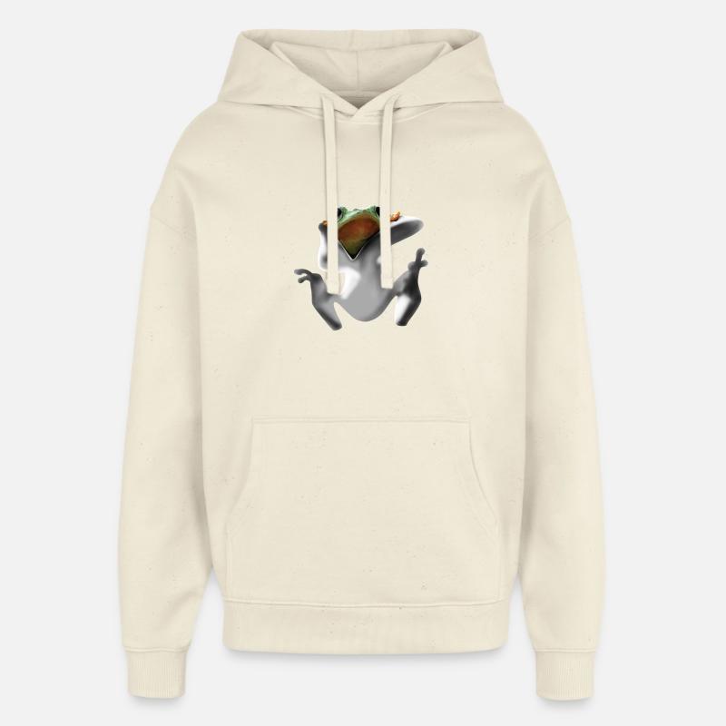 Frog - Sweat à capuche unisexe Stanley/Stella Oversized - écru doux