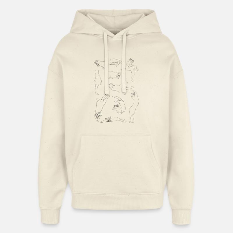 Anatomie du chat - Sweat à capuche unisexe Stanley/Stella Oversized - écru doux