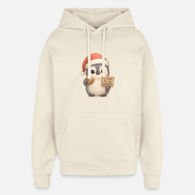 Biscuits de Noël Pingouins - Sweat à capuche unisexe Stanley/Stella Oversized - écru doux