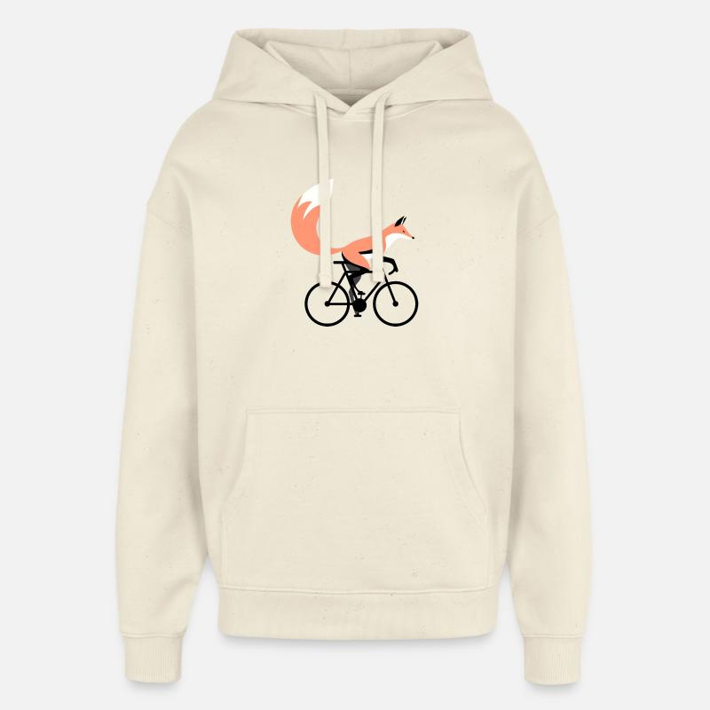Renard à vélo - Sweat à capuche unisexe Stanley/Stella Oversized - écru doux