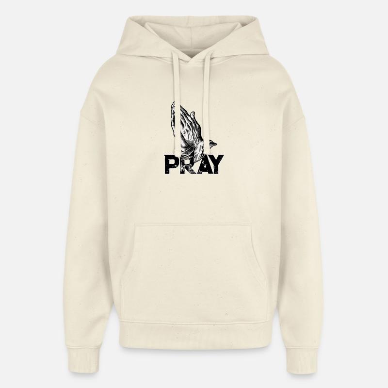 Les mains en prière prient - Sweat à capuche unisexe Stanley/Stella Oversized - écru doux