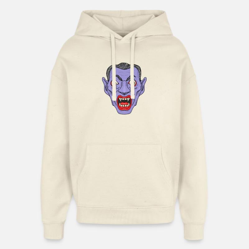 vampyr djävul ansikte - Stanley/Stella Oversized Huvtröja Unisex - mjukt ecru