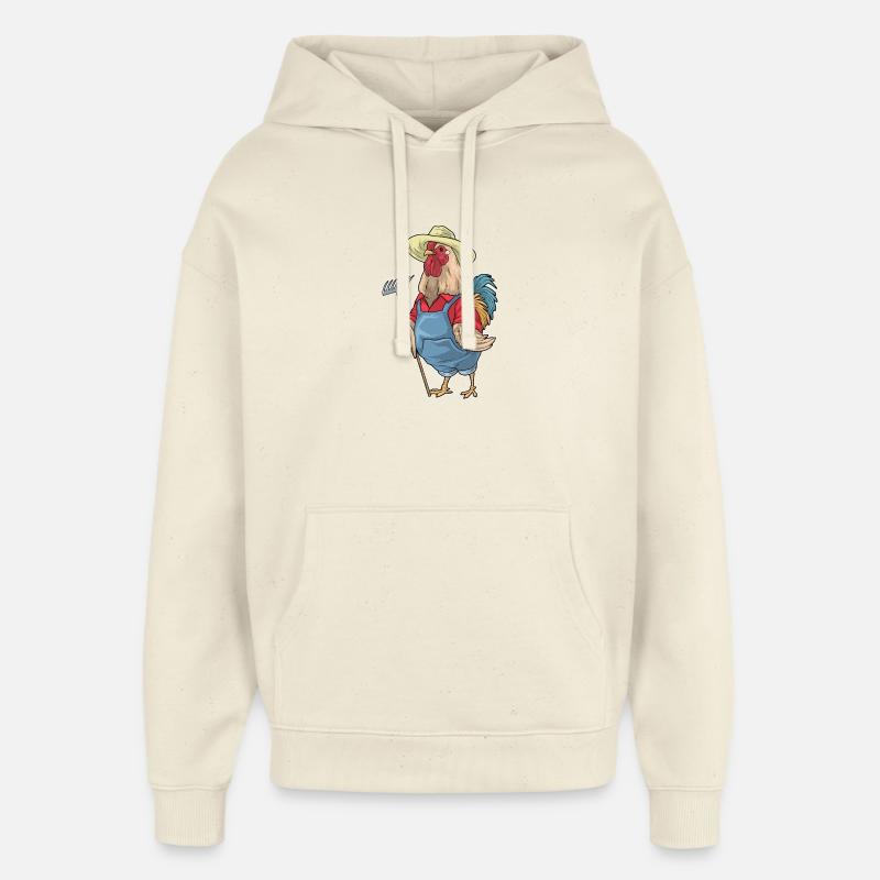 Élevage de poulets Ferme Râteau - Sweat à capuche unisexe Stanley/Stella Oversized - écru doux
