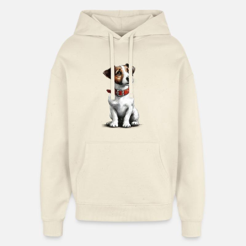 Jack Russel Terrier - Sweat à capuche unisexe Stanley/Stella Oversized - écru doux