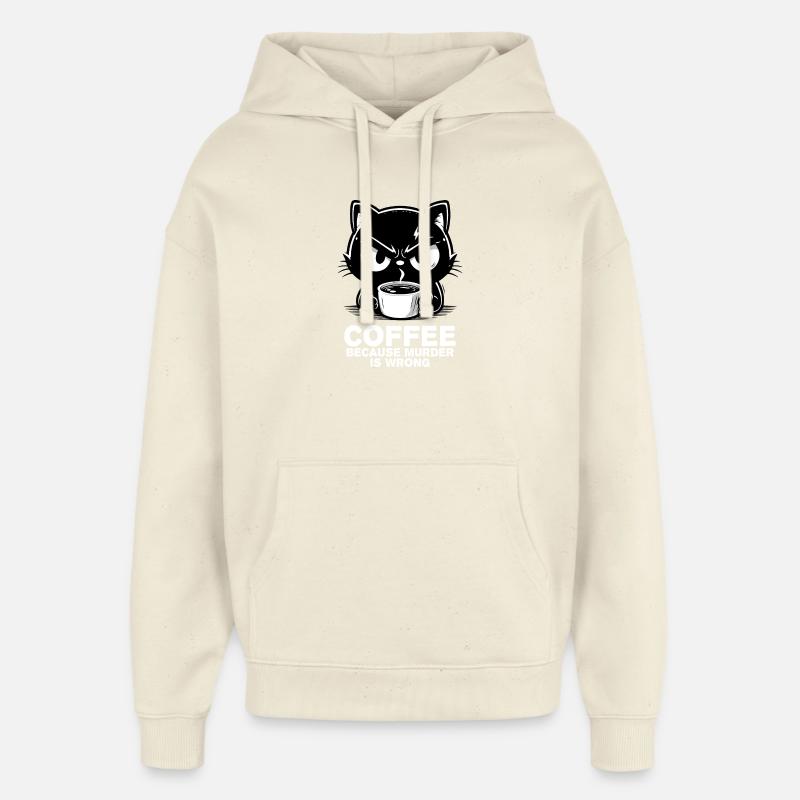 Murder is wrong (dark) - Oversized Unisex Hoodie by Stanley/Stella - soft Ecru
