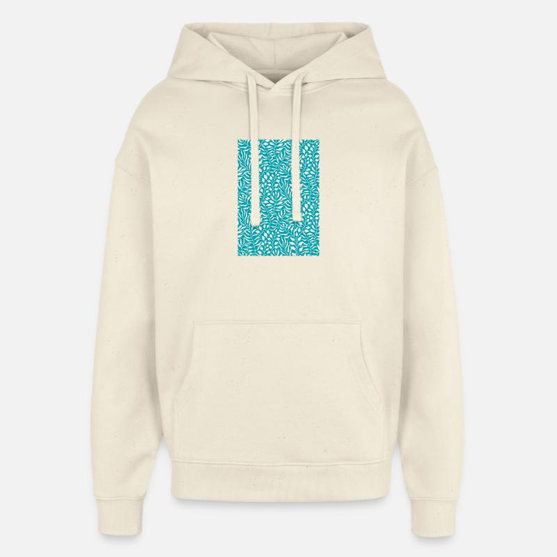 Design de feuille de palmier bleu - Sweat à capuche unisexe Stanley/Stella Oversized - écru doux
