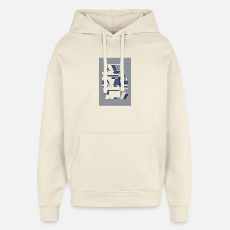 Blue Robot Warrior - Oversized Unisex Hoodie by Stanley/Stella - soft Ecru