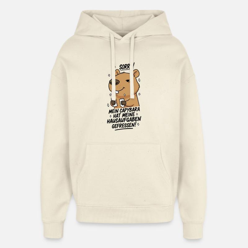 Pardon! Capybara a mangé mes devoirs - Sweat à capuche unisexe Stanley/Stella Oversized - écru doux