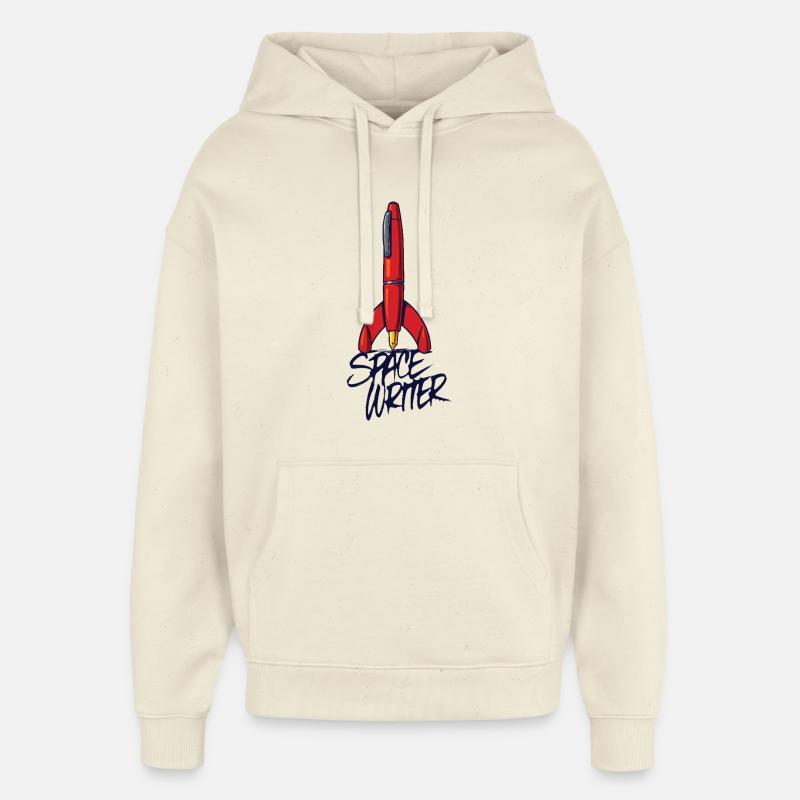 SCRITTORE SPAZIALE - parliamo - Stanley/Stella Oversized Felpa con cappuccio unisex - ecru morbido