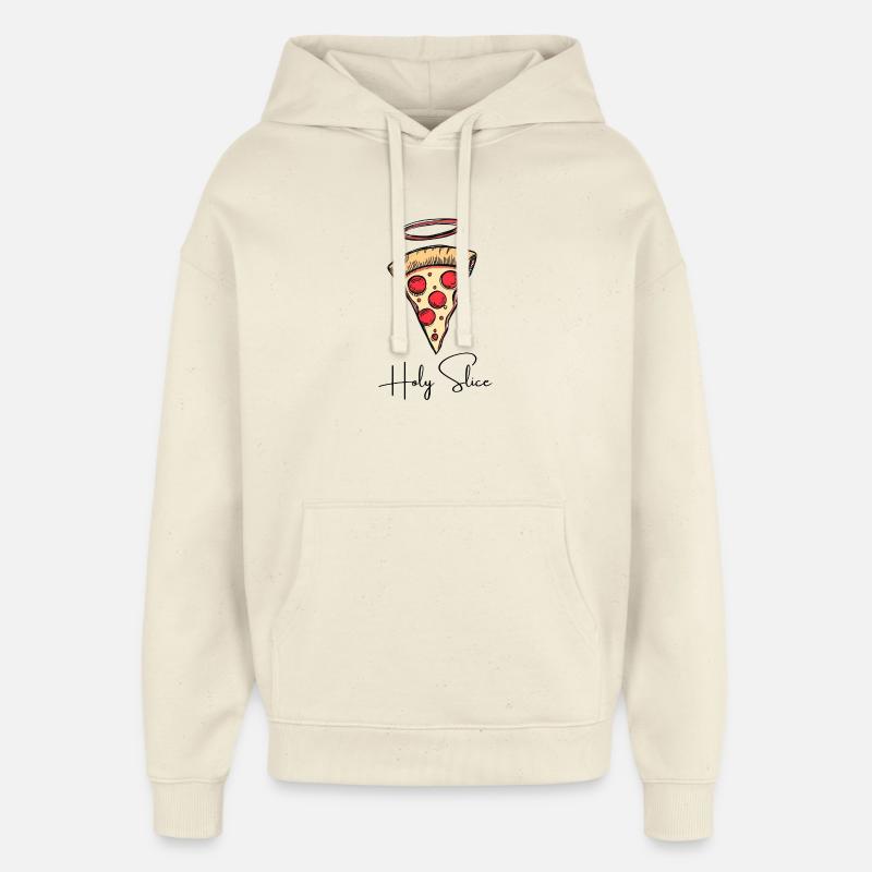 Holy Slice – Pizza BD Rétro - Sweat à capuche unisexe Stanley/Stella Oversized - écru doux